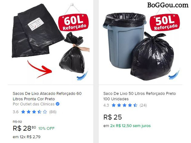 Sacos de Lixo a venda em Atacado, Todos os Tamanhos -