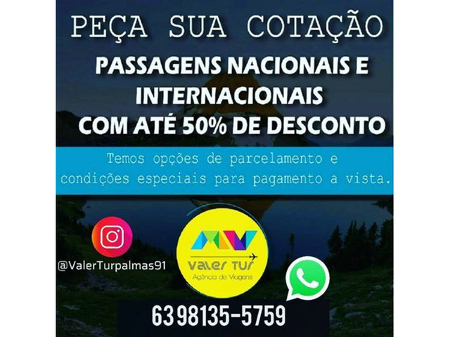 PASSAGENS AEREAS COM ATÉ 50% INTERNACIONAL