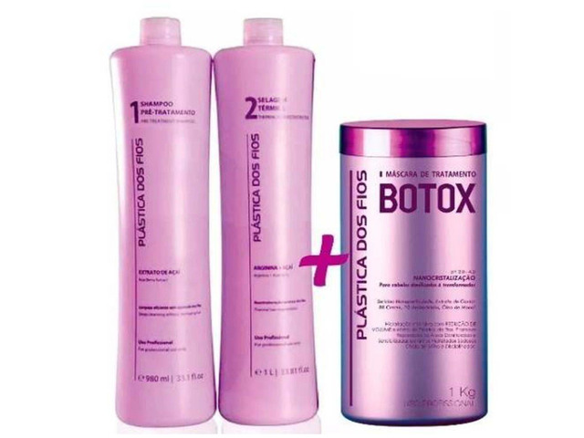 Plastica Dos Fios Kit Escova Progressiva + Botox Control 1 Kg