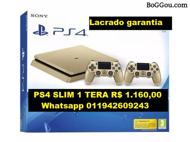 Ps4 Playstation 4 slim 1 tera 2 controles fifa 19 dourado lacrados